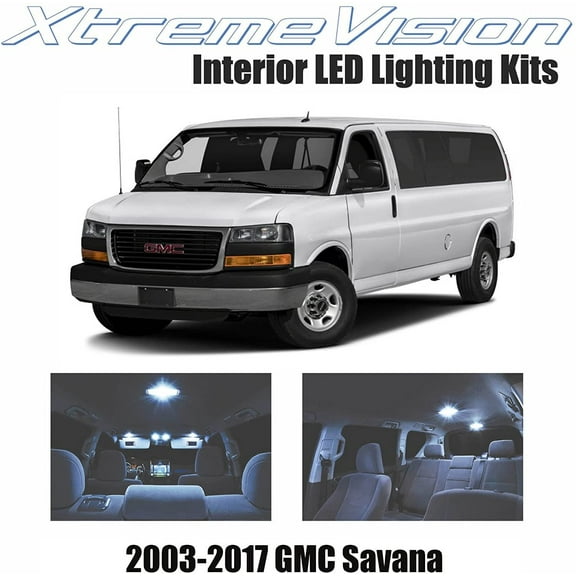 Xtremevision Interior LED for GMC Savana 2003-2017 10 Pieces Cool White Interior LED Kit   Installation Tool
