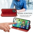 thumbnail image 4 of for iPhone 16 Pro Max Wallet Case with RFID Blocking Credit Card Holder, PU Leather Magnetic Closure Flip Kickstand Shockproof Cover Women Men For iPhone 16 Pro Max Phone case,Red, 4 of 9
