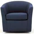 thumbnail image 2 of Pemberly Row 19"H Fabric Swivel Club Chair in Midnight Blue Finish, 2 of 5