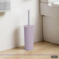thumbnail image 4 of Superio Plastic Toilet Bowl Cleaning Brush and Holder Set (Pack of 2)- 15"H x 6"W x 5"D, Bathroom Scrubbing Brush, Lilac, 4 of 6