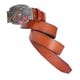 thumbnail image 3 of Cinturón de cuero con occidental para hombre, hebil de cinturón , cintura clásica - marrón única Sunnimix Western Cowboy Belt, 3 of 8