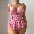 thumbnail image 2 of Levmjia Womens Nightwear and Sleepwear Lace Mesh Teddy Bodysuit Sheer Dress Lingerie Set with Bow for Couples Romantic Comfortable Stretchy and Alluring, 2 of 5