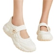 thumbnail image 2 of longantii Womens Orthopedic Mary Jane Sneakers Lightweight Comfortable Non Slip Casual Walking Shoes Breathable Soft Sole Ballerina Flats with Memory Foam Insole for Daily Wear White, 2 of 4