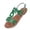 Green, variant on Women Sandals Low Heels Open Toe Slip on Sandals T Strap Solid Color Vintage Fashionable Non Slip Breathable Walking Office Summer Dressy Outdoor Casual Shoes Green 6