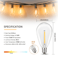 thumbnail image 4 of S14 LED 100ft Outdoor String Lights, 30+1 Shatterproof Waterproof Bulbs for Patio Cafe Bistro, 4 of 9
