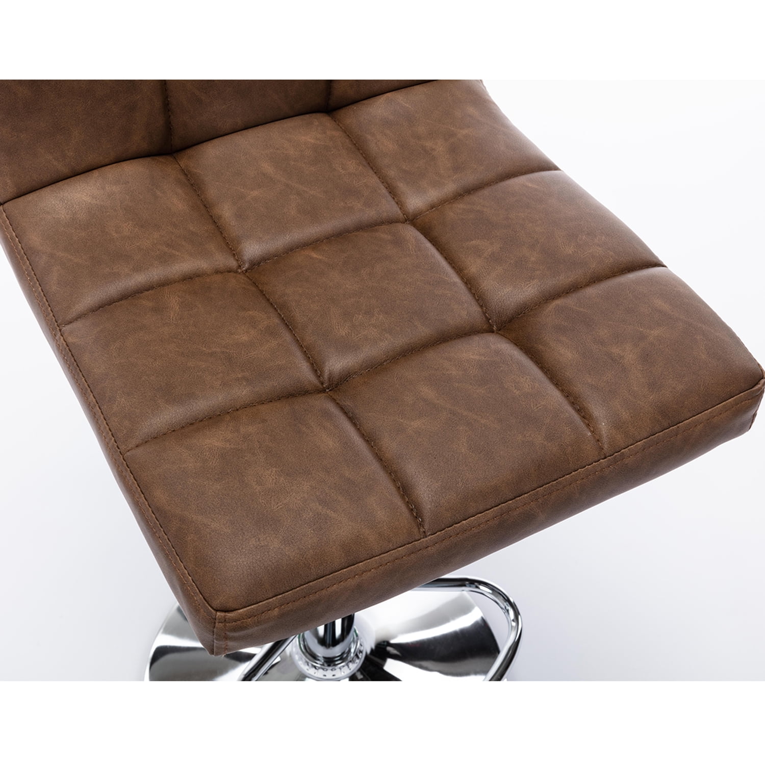 Lowestbest Modern PU Leather Adjustable Bar Stools, Set of 2 Armless Bar Stools with Back, Counter Height Swivel Stool, Brown Lowestbest Modern PU Leather Adjustable Bar Stools, Set of 2 Armless Bar Stools with Back, Counter Height Swivel Stool, Brown