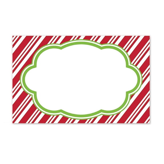 Candy Cane Stripes Enclosure Cards / Gift Tags - 3 1/2in. x 2 1/4in. - 50 Pack (AC6053)