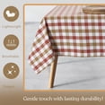 thumbnail image 5 of HEIRLOOM COMFORT Gingham Cotton Tablecloth 52x70 Inch, Rustic Farmhouse Style, Reusable & Washable, Indoor Outdoor Dining Table Cover for Events, Everyday Use - Rust, Khaki, Natural, 5 of 7
