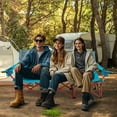 thumbnail image 4 of Costway Oversized 3 Person Camping Chair Portable Folding Camp Couch with Adjustable Armrests Blue, 4 of 10