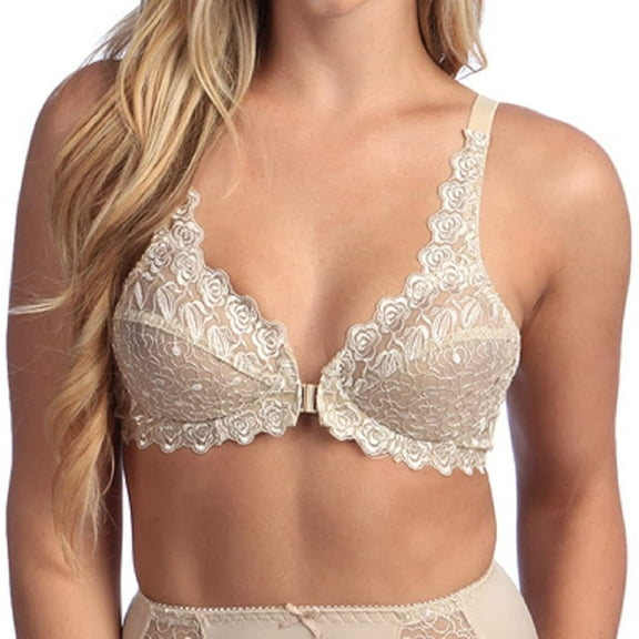 VALMONT Nude Front Close Lace Cup Underwire Bra, US 34H, UK 34FF, NWOT