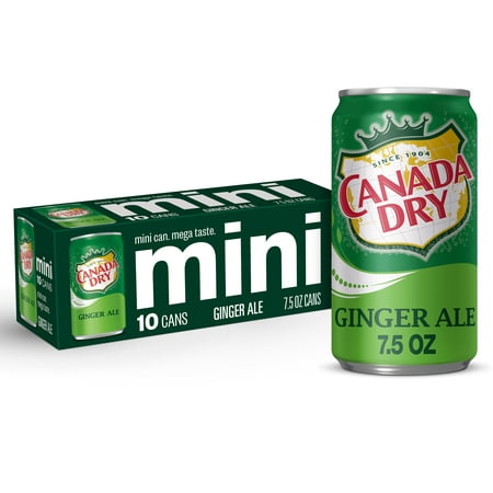 Canada Dry Caffeine Free Ginger Ale Soda Pop, 7.5 fl oz, 10 Pack Cans