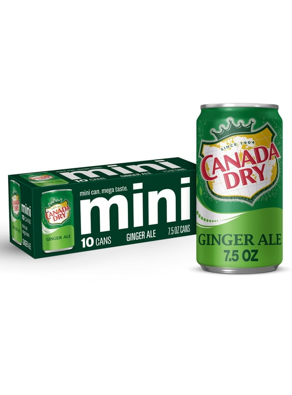 Canada Dry Caffeine Free Ginger Ale Soda Pop, 7.5 fl oz, 10 Pack Cans