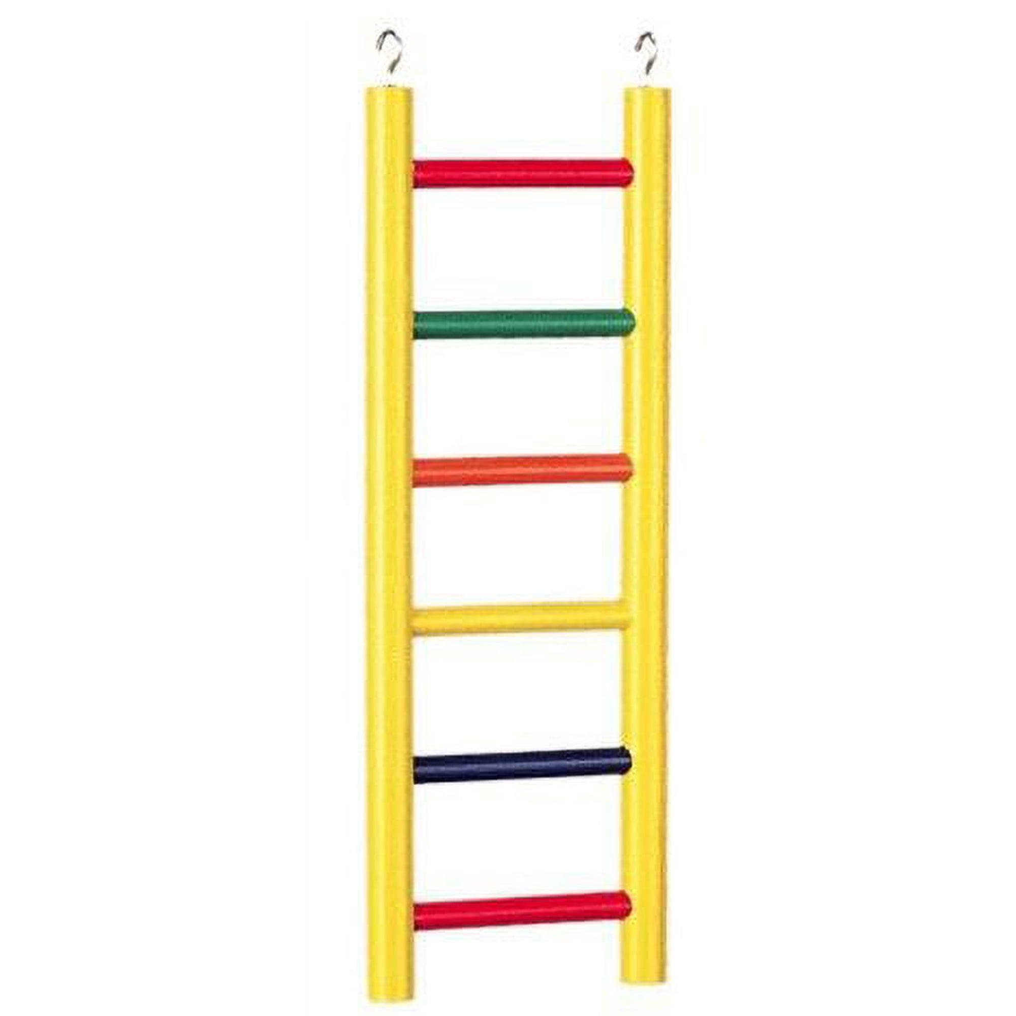 Prevue Carpenter Creations Hardwood Bird Ladder Assorted Colors [Bird, Ladders Wood] 6 Rung 12" Long