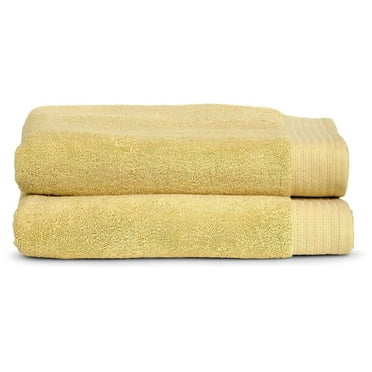 Luxury Bath Towels, Soft Absorbent 100% Long Staple Turkish Cotton, Cream, 2 Bath Towels