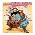 thumbnail image 3 of Ambesonne Japanese Shower Curtain, Samurai and Tiger, 69"Wx84"L, Multicolor, 3 of 5