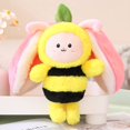 thumbnail image 1 of Peluche de abeja de 20 cm/30 cm, adorable fruta, fresa, de gato, suave, kawaii, escondido en una bolsa, regalo para niñas y niños., 1 of 6