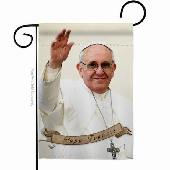 Ornament Collection G192162-BO Papa Francis Religious Faith Double-Sided Decorative Garden Flag, Multi Color
