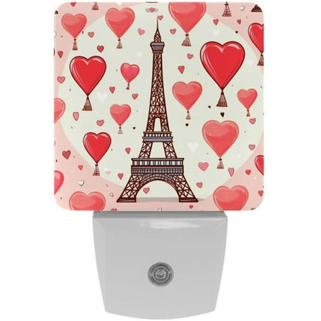 

Valentine s Day LED Square Night Light - Soft Glow Plug-in Lamp with Dusk to Dawn Sensor for Bedroom and Hallway - Energy Efficient Compact Design