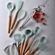thumbnail image 5 of Kit de utensilios de cocina, 12 piezas Juegos de utensilios de cocina de silicona Incluye soporte para utensilios - Herramienta de cocina antiadherente para cocinar con mango de madera (color verde) JFHHH pequeña, 5 of 5
