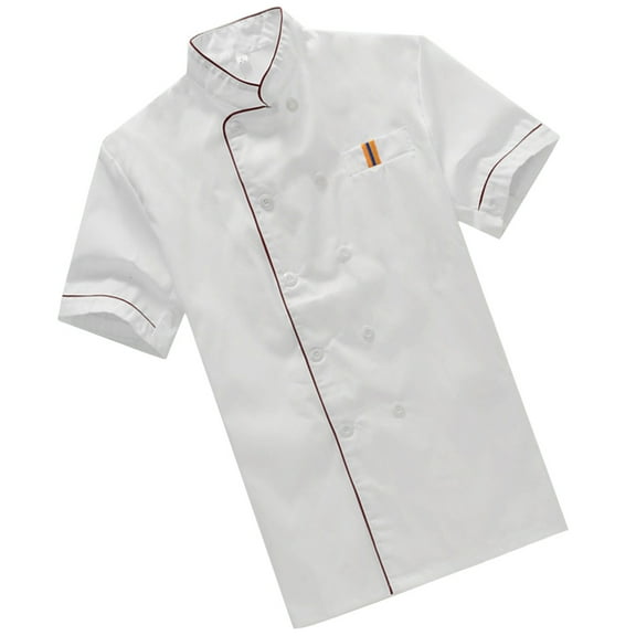 FELTECHELECTR Chef Coats Unisex 1Pack White Cotton Polyester for Restaurant and Hotel Staff