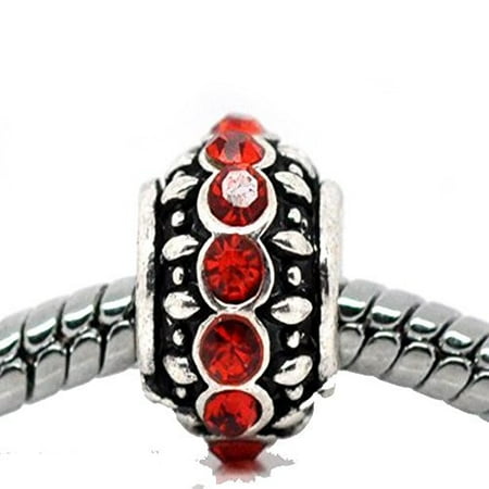 Rembrandt July Charm - Birthstone Red July Charm European Bead Compatible for Most European Snake Chain Bracelet