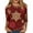 Red, variant on HaHaHappy Shirts Christmas Women Plus Size Vintage 3/4 Sleeve T-Shirts Christmas Snowflake Print Ugly Tunic Tops Crew Neck Funny Three Quarter Length Pullover Casual Blouses Deep Red XL