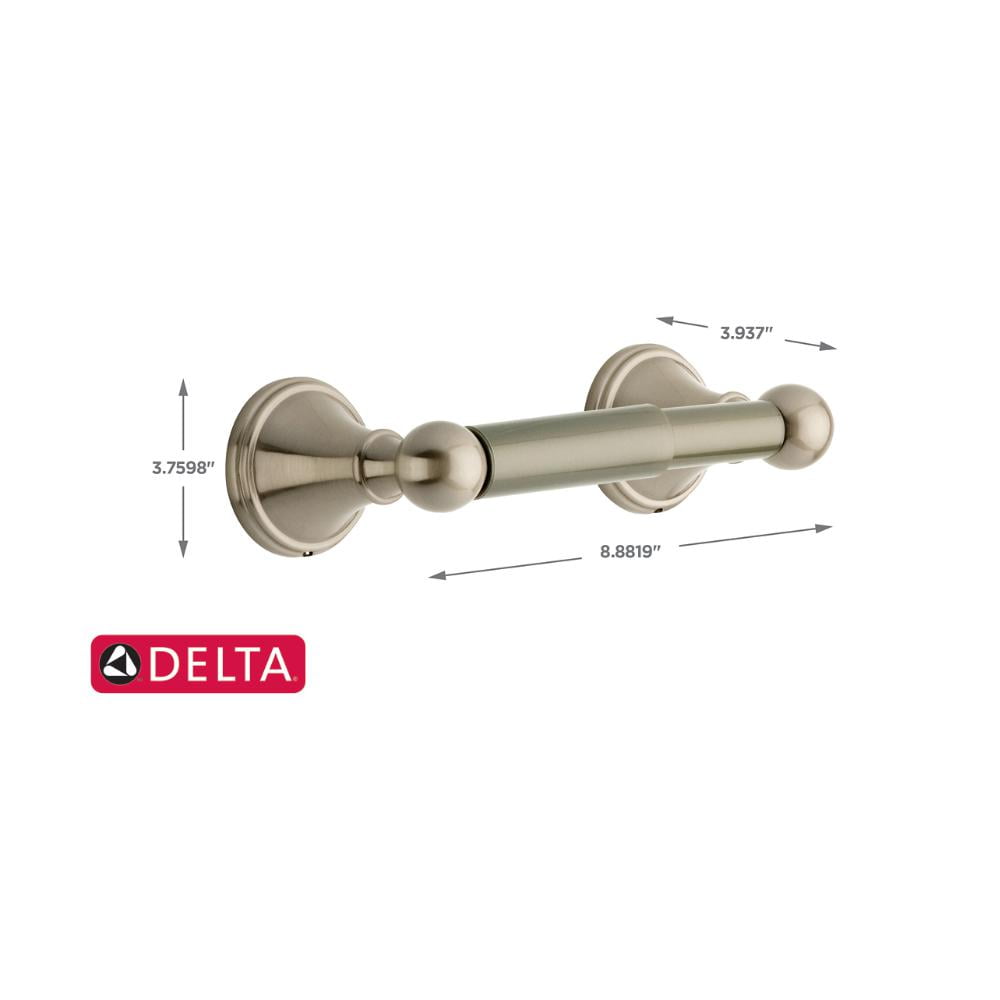 DELTA FAUCET 138035 Crestfield, Bath Hardware Accessory, Toilet Paper Holder, Satin Nickel