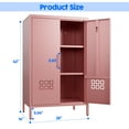 thumbnail image 2 of AOBABO Metal Storage Cabinet with Adjustable Shelves,Metal Buffet Sideboard with 2 Doors for Kitchen,Home,Office,Pink, 2 of 7