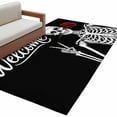 thumbnail image 2 of Area Rug for Living Room, Skeletons Roses Non-Slip Indoor Large Carpet for Bedroom/Dining Room, Horror Minimalism Modern Aesthetic Washable Low-Profile Rectangle Floor Mat Runner Rugs - 3 x 5 Ft, 2 of 7