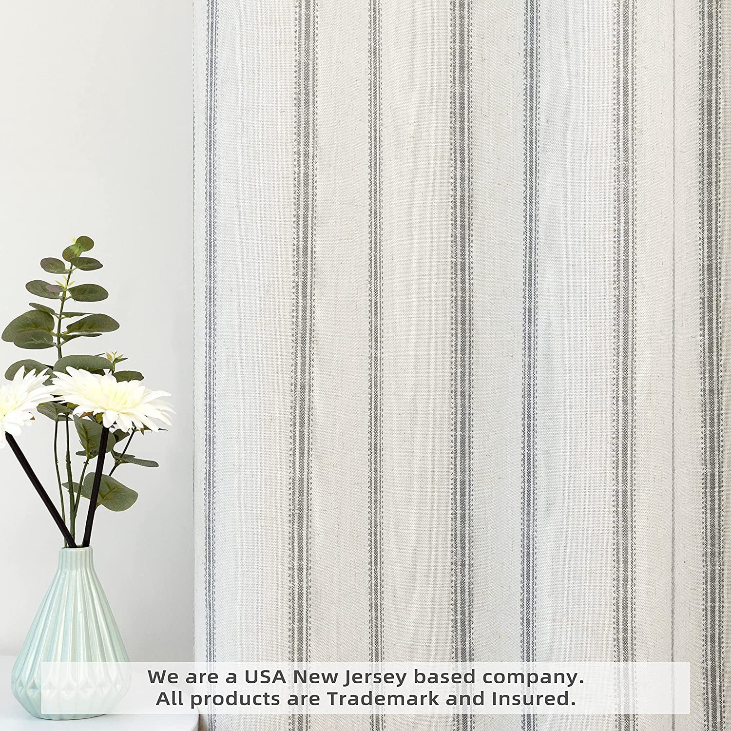 DriftAway Farmhouse Linen Blend Blackout Curtains 50" Width X 102" Length - Gray
