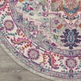 thumbnail image 4 of Nourison Passion Light Grey/Pink 4' x Round Area Rug, Boho, Transitional, Bed Room, Living Room, Dining Room, Kitchen, , Easy Cleaning, Non Shedding (4' Round), 4 of 8