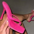 thumbnail image 2 of KIJBLAE Women's Slippers Casual Sexy Comfortable Set Toe High Heel Sandals Slippers Hot Pink 40 Lady Slippers, 2 of 4