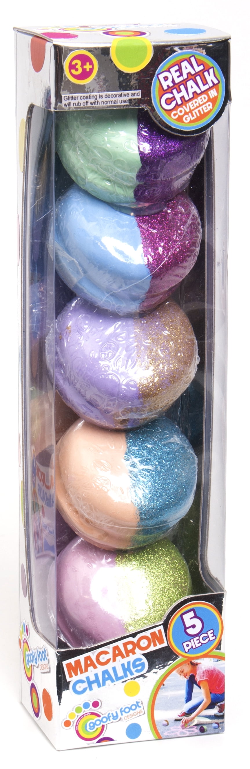 Goofy Foot Designs Macaron Chalk -Glitter Coated!  (Pack of 6 Pieces)