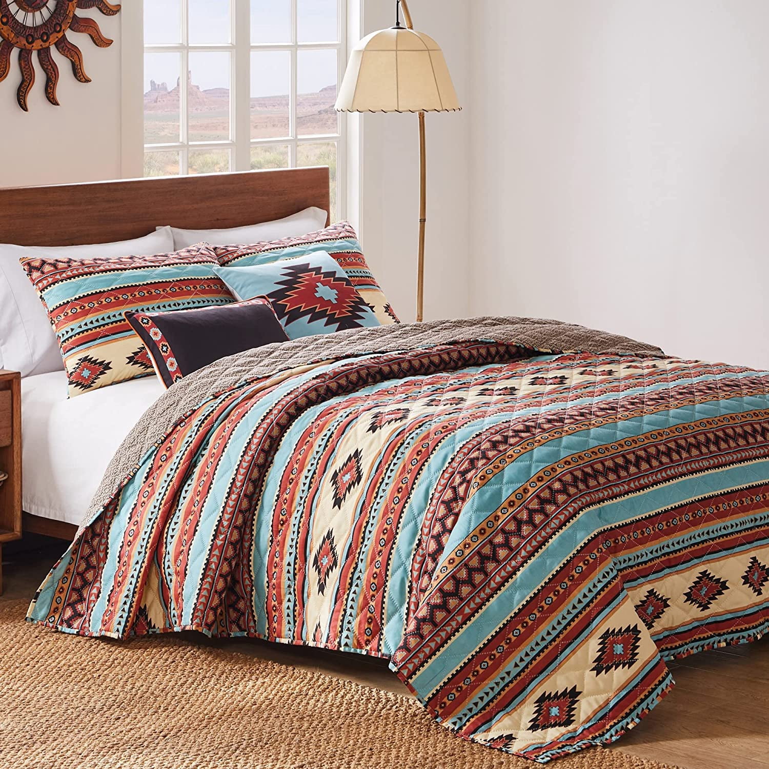 Greenland Home Fashions Red Rock Boho Southwestern Quilt Set, 2-Piece Twin/XL