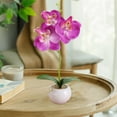 thumbnail image 5 of YOHAVEN Phalaenopsis Artificial Flower Bonsai Small Round Pot Faux Orchid Arrangement for Tabletop Home Office Living Room Indoor Wedding Party Decor, 5 of 6