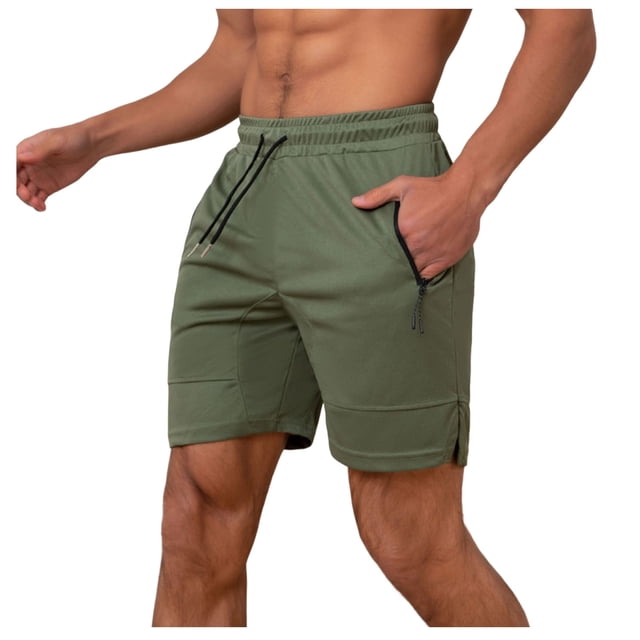 Men's Summer Solid Color Shorts - Tie Suit Design, 5/4 Length, Polyester/Linen, Zipper Pockets, Machine Wash Cold