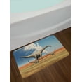 thumbnail image 2 of Jurassic Bath Mat, Mother Diplodocus Dinosaur Walks Along with Her Brood of Youngsters Clouds, Non-Slip Plush Mat Bathroom Kitchen Laundry Room Decor, 29.5 X 17.5 Inches, Khaki Blue Grey, Ambesonne, 2 of 2