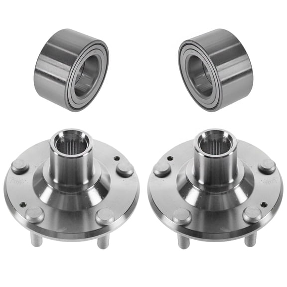 TRQ Front Wheel Hub & Bearing Kit LH RH Pair for Elantra Forte BHA65730