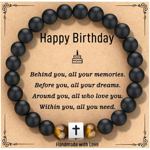 Cross Bracelet for Men - Cool 10th 13th 16th 18th 21st Birthday Gifts for Him, Husband, Dad, Son, Grandson, Brother...