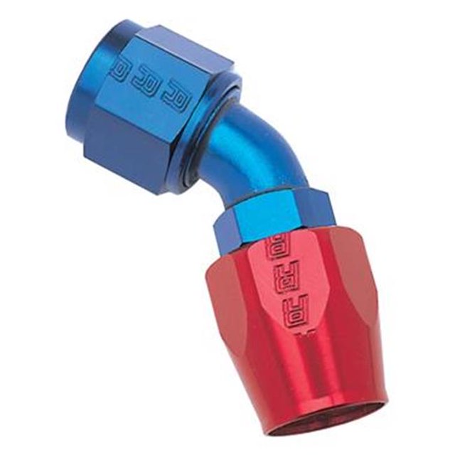 Russell-Edel 610100 Red & Blue Full Flow 45 Degree Hose End Fitting