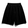 thumbnail image 3 of PiGOGI Men's Summer Ice Silk Shorts, Solid Color Nylon Casual Sports Five Quarter Pants for Outdoor Black M, 3 of 5