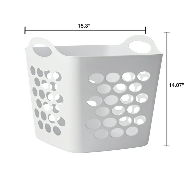 Mainstays Small Plastic Decorative Basket, Set of 4, Arctic White, Size: Large