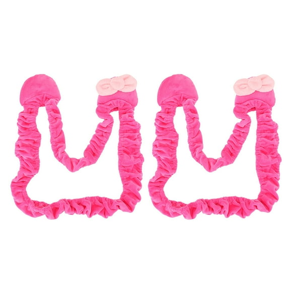 2-Pack Plush Cat Ear Monitor Covers Elastic Polyester Screen Protectors for Desktop PC Display Decoration Accessories