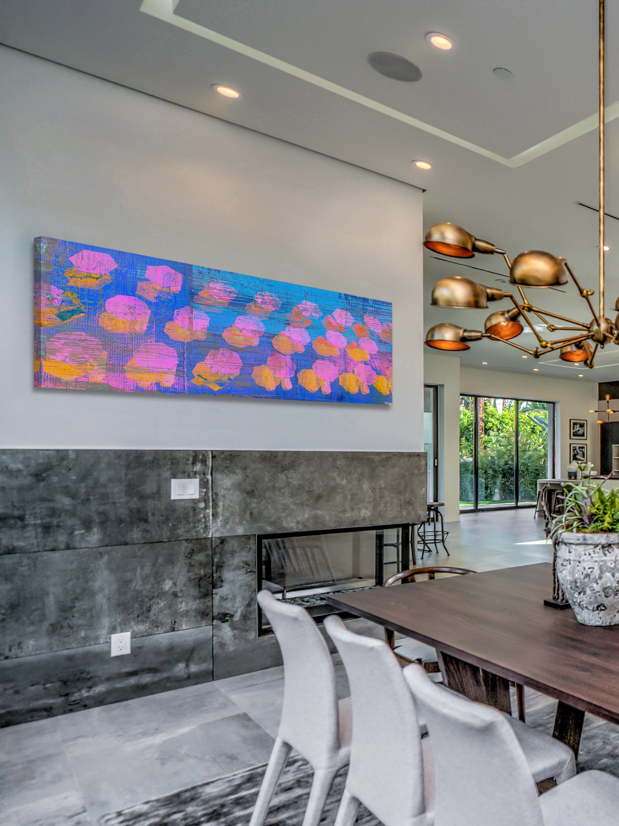 "Pink and Orange" Painting Print on Wrapped Canvas