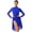 Royal Blue, variant on YiZYiF Womens Sparkly Lyrical Dance Costume Long Sleeve Ruched Backless Figure Skating Dress Leotard White M