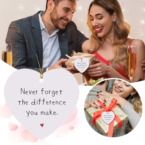 Thank You Gifts Never Forget The Difference That You Make Ceramic Ornament Keepsake Sign Heart Plaque Farewell Going Goodbye Appreciation Retirement Gifts for Women Men Cowork