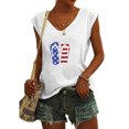 thumbnail image 2 of Usmisi 4th of July Tank Tops Loose Fit Breathable Patriotic Shirts Vest Womens Fashion Independece Day Graphics V-Neck Sleeveless Summer Blouses White xl, 2 of 4