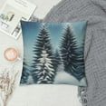 thumbnail image 2 of Leisuo Pine Tree Winter Lumbar Pillow Covers Snow Green Forest Christmas Trees Rectangular Pillow Cases Cushion Case Winter Holiday Farmhouse Home Decor For Sofa Couch Outdoor, 2 of 5