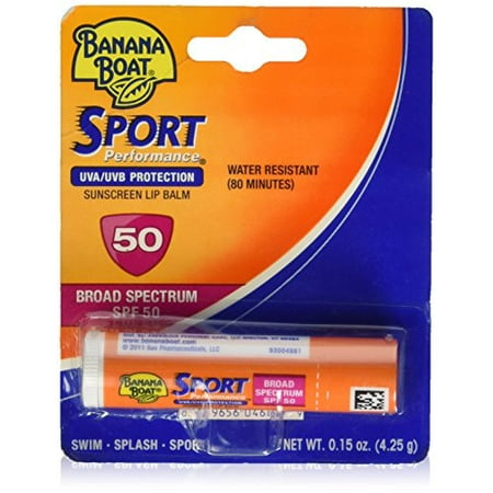 6 Pack - Banana Boat Sport Performance Sunscreen Lip Balm SPF 50 .15oz