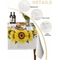thumbnail image 5 of Sunflowers Bees Rectangle Tablecloth, Spring Farmhouse Honey Flowers Leaves Waterproof & StainResistant Tablecloth, Washable Oil-proof Table Cover for Dining/Party/Wedding/Camping/Buffet 52x70 In, 5 of 9